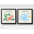 Set 2 Cuadros Matisse Arte Abstracto Acróbatas Desnudo Azul Marco Negro