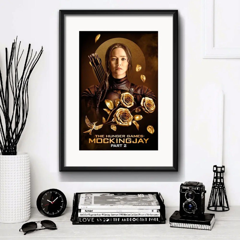 Cuadro The Hunger Games Los Juegos Del Hambre Con Paspartú Modelo 4 Marco Negro