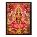 Cuadro Lakshmi La Diosa De La Riqueza India Hindu Arte Zen Marco Negro