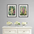 Set 2 Cuadros Dormitorio Living Dedaleras William Morris Marco Negro