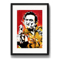 Cuadro Johnny Cash Pop Art Rock Decoracion Con Paspartú Marco Negro