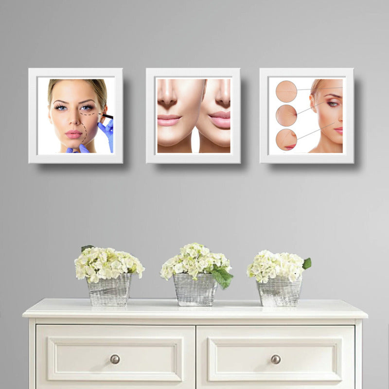 Set 3 Cuadros Estetica Plastica Clinica Decoración Salon