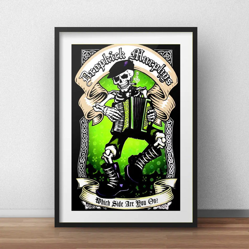 Cuadro Dropkick Murphys Punk Rock Hardcore Con Paspartú Marco Negro