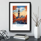 Cuadro Londres Uk Ciudad Big Ben Parlamento Con Paspartú Marco Negro