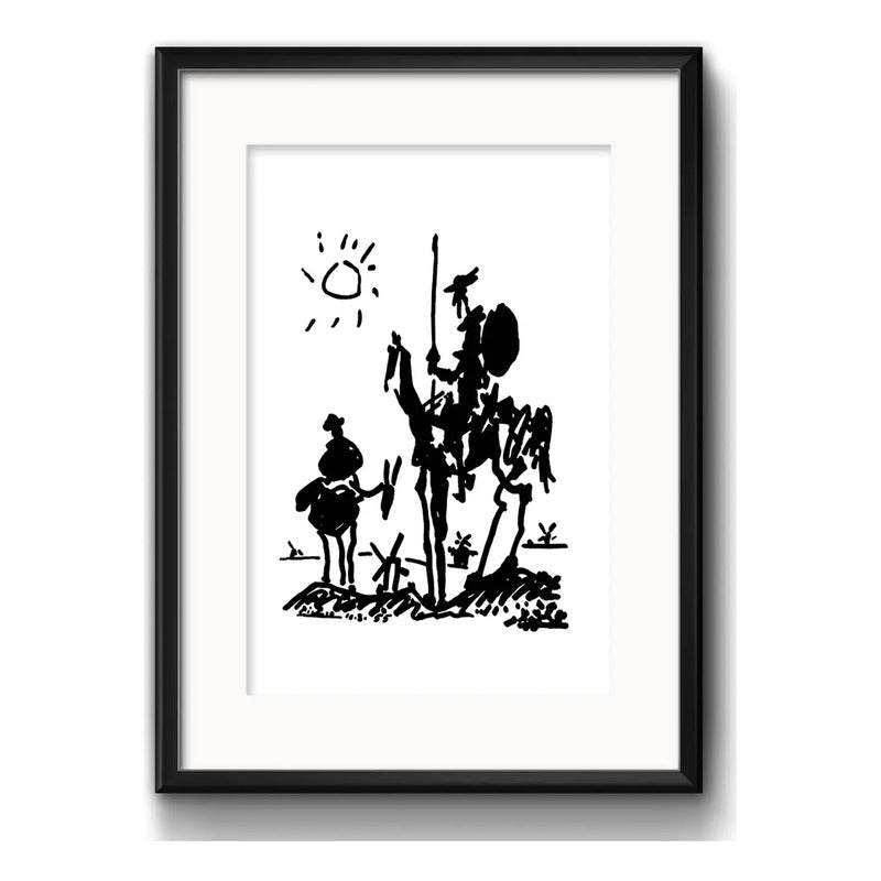 Cuadro Pablo Picasso Don Quijote 53x43cm Con Paspartú Marco Negro