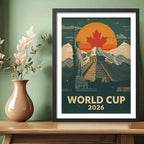 Cuadro Copa Del Mundo Futbol Fifa 2026 Paises Monumentos Marco Negro
