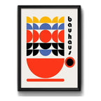 Cuadro Bauhaus Arte Objectos Formas Geometricas Colores Café 4 Marco Negro