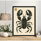 Cuadro Langosta Matsumoto Hoji Arte Japon Decoracion Cocina Marco Negro