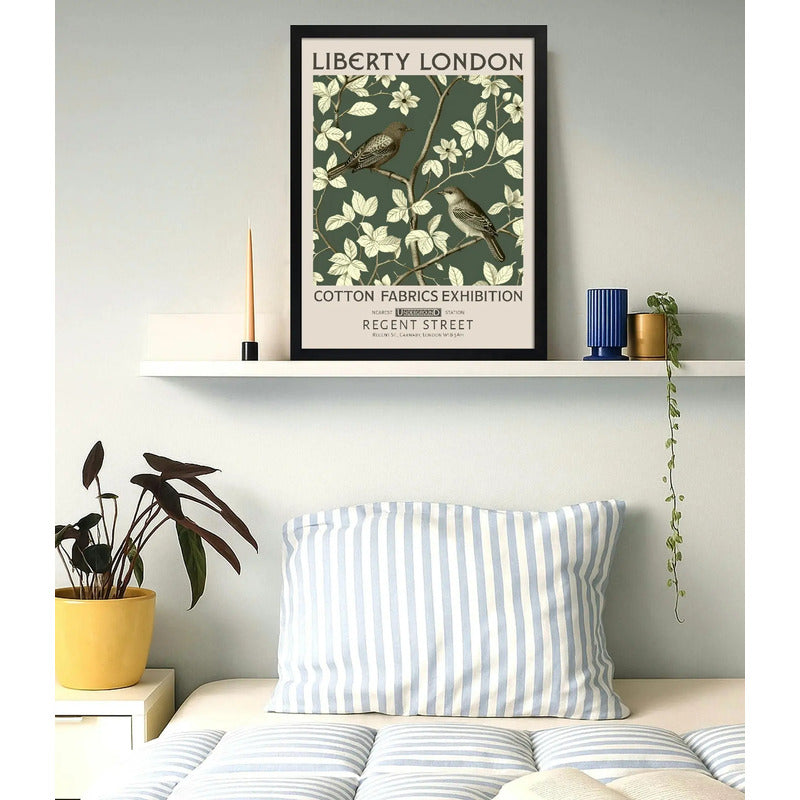 Cuadro Pajaros Botanica William Morris Flores Aves Arte Pájaros Y Flores Botanica 1 Marco Negro