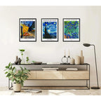 Set 3 Cuadros Van Gogh Pinturas Surrealismo Obras De Arte Marco Negro