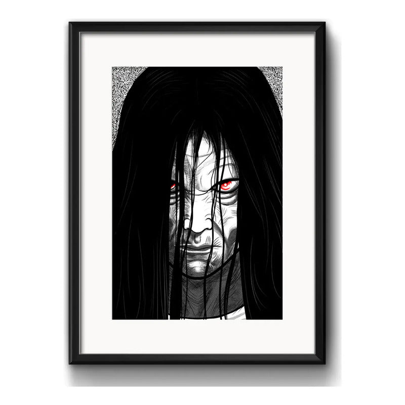 Cuadro Samara Arte La Llamada Ring Pelicula Terror Paspartú Marco Negro
