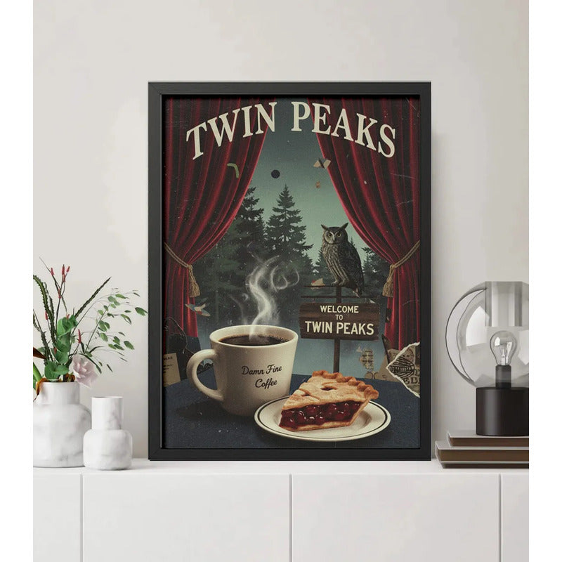 Cuadro Twin Peaks Serie Tv Elementos Iconicos Arte Retro Marco Negro