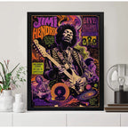 Cuadro Jimi Hendrix Experience Psicodélico Rock Guitarra Marco Negro