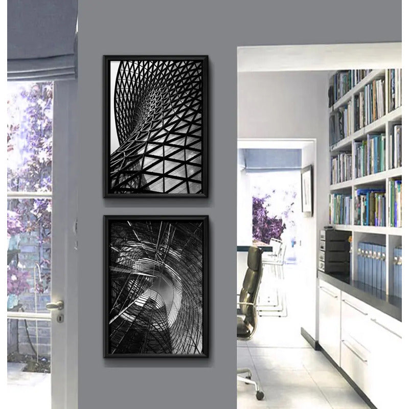 Set 2 Cuadros Arquitectura Moderna Edificio Arte Decoracion