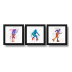 Set 3 Cuadros Patines Pop Art Rollers Deportes Skate Club