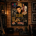 Cuadro Elvis Presley El Rey Del Rock And Roll Arte Retro Marco Negro
