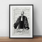 Cuadro Abogado Justicia Juez Escribano Derecho Arte Paspartú