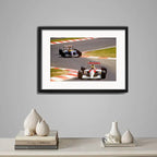 Cuadro Ayrton Senna Y Alain Prost Formula 1 Con Paspartú Marco Negro