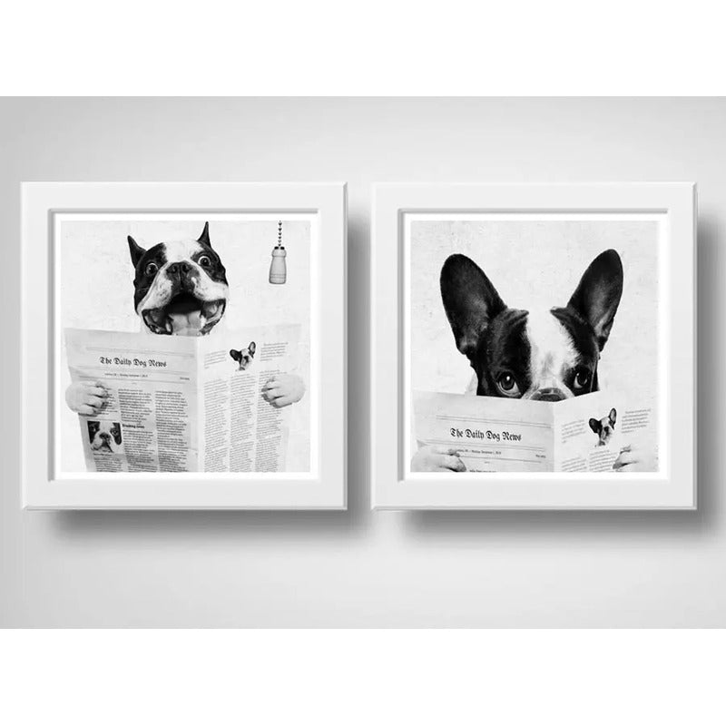 Set 2 Cuadros Perro Baño Mascota Diario Decoracion Pet Brs07