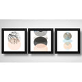 Set 3 Cuadros Geometrico Escandinavo Arbol Luna Decoracion