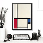 Cuadro Piet Mondrian Arte Modernismo Obras Decoracion Composition In Colours No.1 With Red And Blue Con Marco Negro