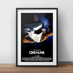 Cuadro Gremlins Gizmo Pelicula Terror Cinema Con Paspartú Marco Negro