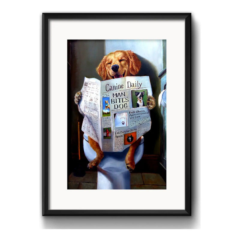 Cuadro Perro Labrador Retriever Baño Decoracion Con Paspartú