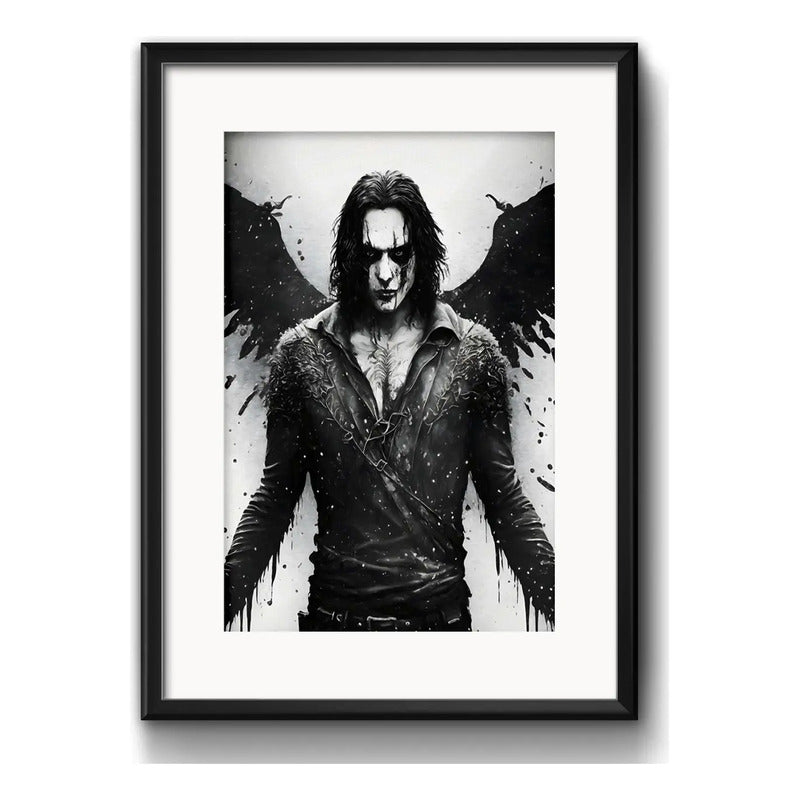 Cuadro El Cuervo The Crow Pelicula Brandon Lee Con Paspartú Marco Negro