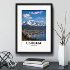 Cuadro Ushuaia Tierra Fuego Argentina Ciudad Con Paspartú Marco Negro