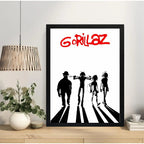 Cuadro Gorillaz Rock Naranja Mecanica Arte Musica Decoracion Marco Negro