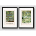 Set 2 Cuadros Living Claude Monet Van Gogh Brs2 Con Paspartu Marco Negro