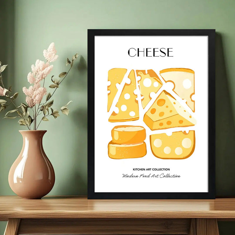 Cuadro Quesos Cheese Kitchen Art Cocina Living Vino Bar Marco Negro