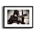 Cuadro Paris Francia Torre Eiffel Retro Brs2 Con Paspartú Marco Negro