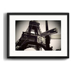 Cuadro Paris Francia Torre Eiffel Retro Brs2 Con Paspartú Marco Negro