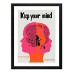 Cuadro Keep Your Mind Mantén Tu Mente Frase Psicología Marco Negro