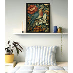 Cuadro Pajaro Botanico Flores William Morris Aves Flor Arte Pájaro Entre Flores W Morris Marco Negro