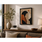Cuadro Dormitorio Living Boho Abstracto Texturas Bronce Brs1 Marco Negro