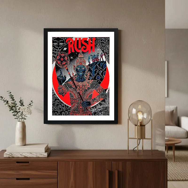 Cuadro Rush Rock Clasico Musica Arte Decoracion Marco Negro