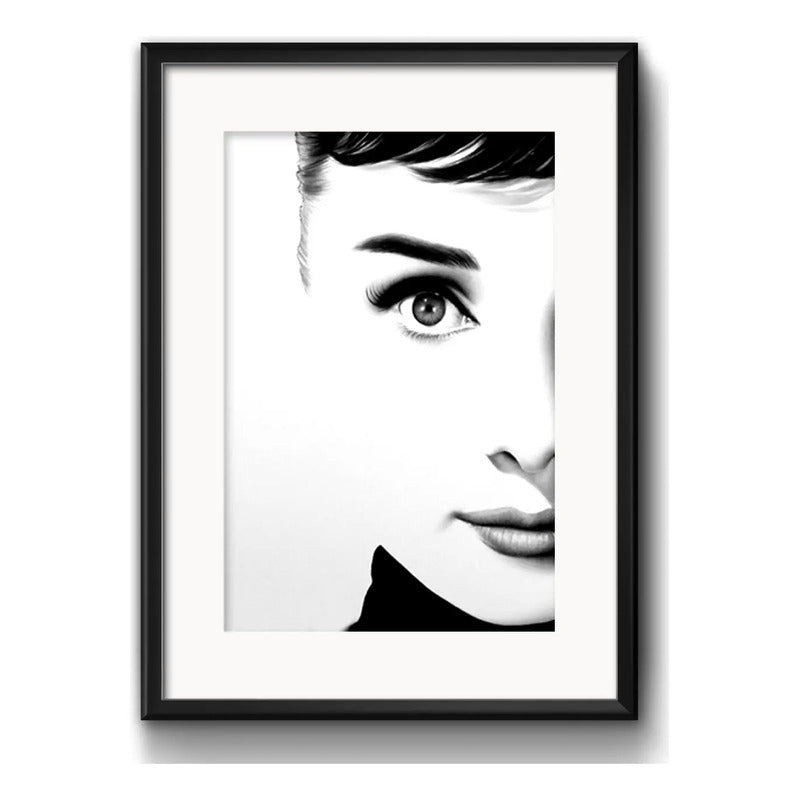 Cuadro Audrey Hepburn Retro Cine Hollywood Con Paspartu