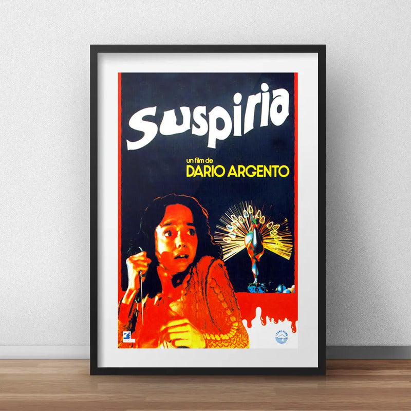 Cuadro Suspiria Dario Argento Pelicula Terror Con Paspartú Marco Negro