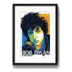 Cuadro Bob Dylan Pop Art Rock Folk Decoracion Con Paspartú Marco Negro