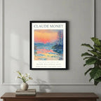 Cuadro Dormitorio Living Claude Monet Atardecer En El Sena Marco Negro