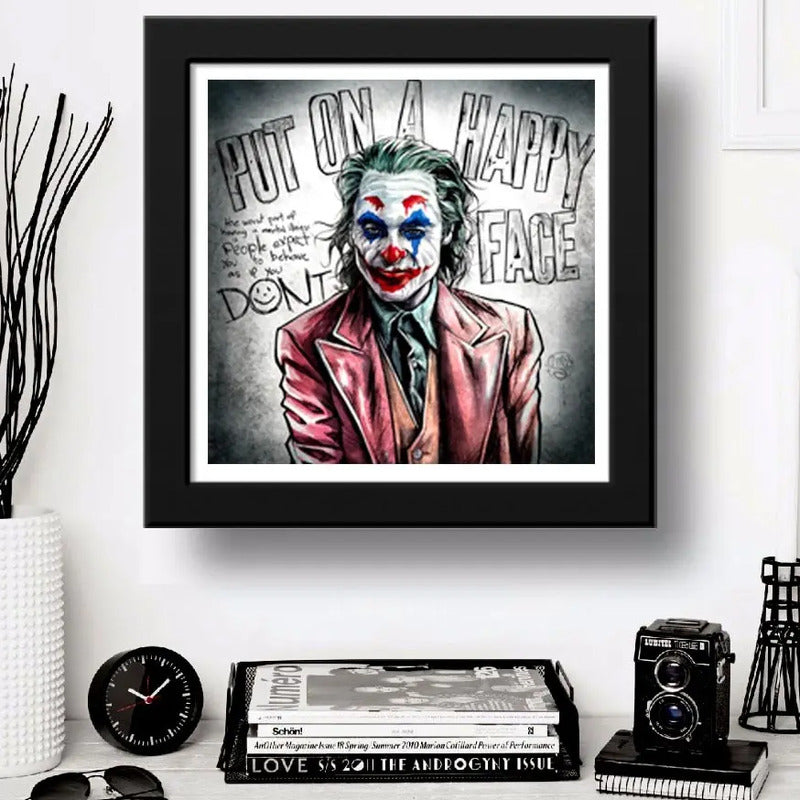 Cuadro Guason Pop Art Joker Pelicula Decoracion - 33x33cm Marco Negro
