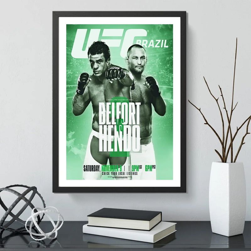 Cuadro Ufc Fight Peleas Famosas Retro Mma Deporte Coleccion Ufc Fight Night 77 Vitor Belfort Vs Hendo Negro