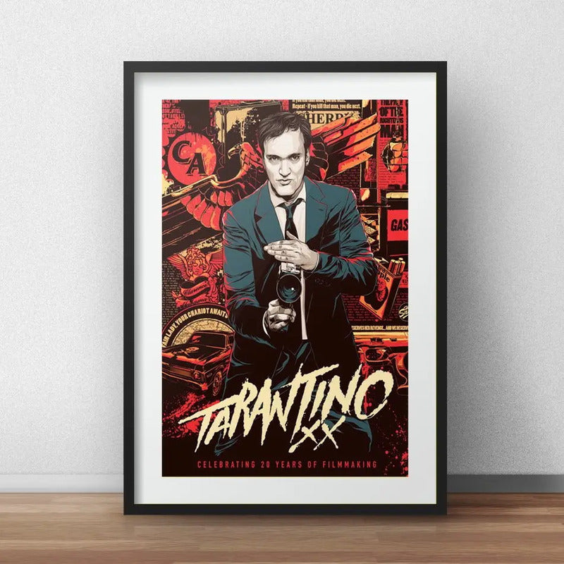 Cuadro Quentin Tarantino Director Peliculas Br2 Con Paspartú Marco Negro