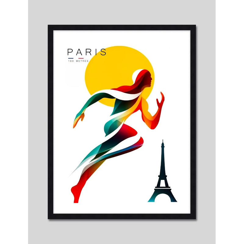 Cuadro Maratón Carrera Maratones Famosos Deporte Decoracion Carrera Paris Marco Negro