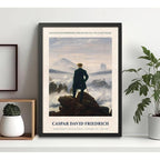 Cuadro El Caminante Sobre El Mar De Nubes Frase Decoracion Marco Negro