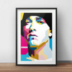Cuadro Eminem Pop Art Rap Hip Hop Rapper Musica Paspartú Marco Negro