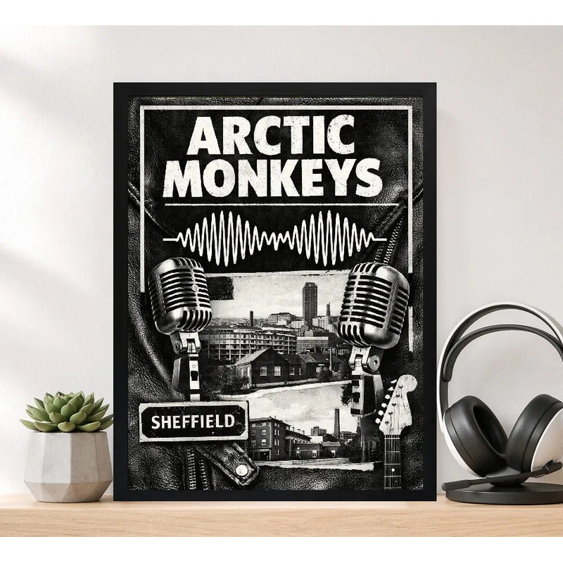 Cuadro Arctic Monkeys Indie Rock Musica Blanco Y Negro Arte Marco Negro
