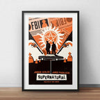 Cuadro Supernatural Minimalista Serie Tv Arte Con Paspartú Marco Negro